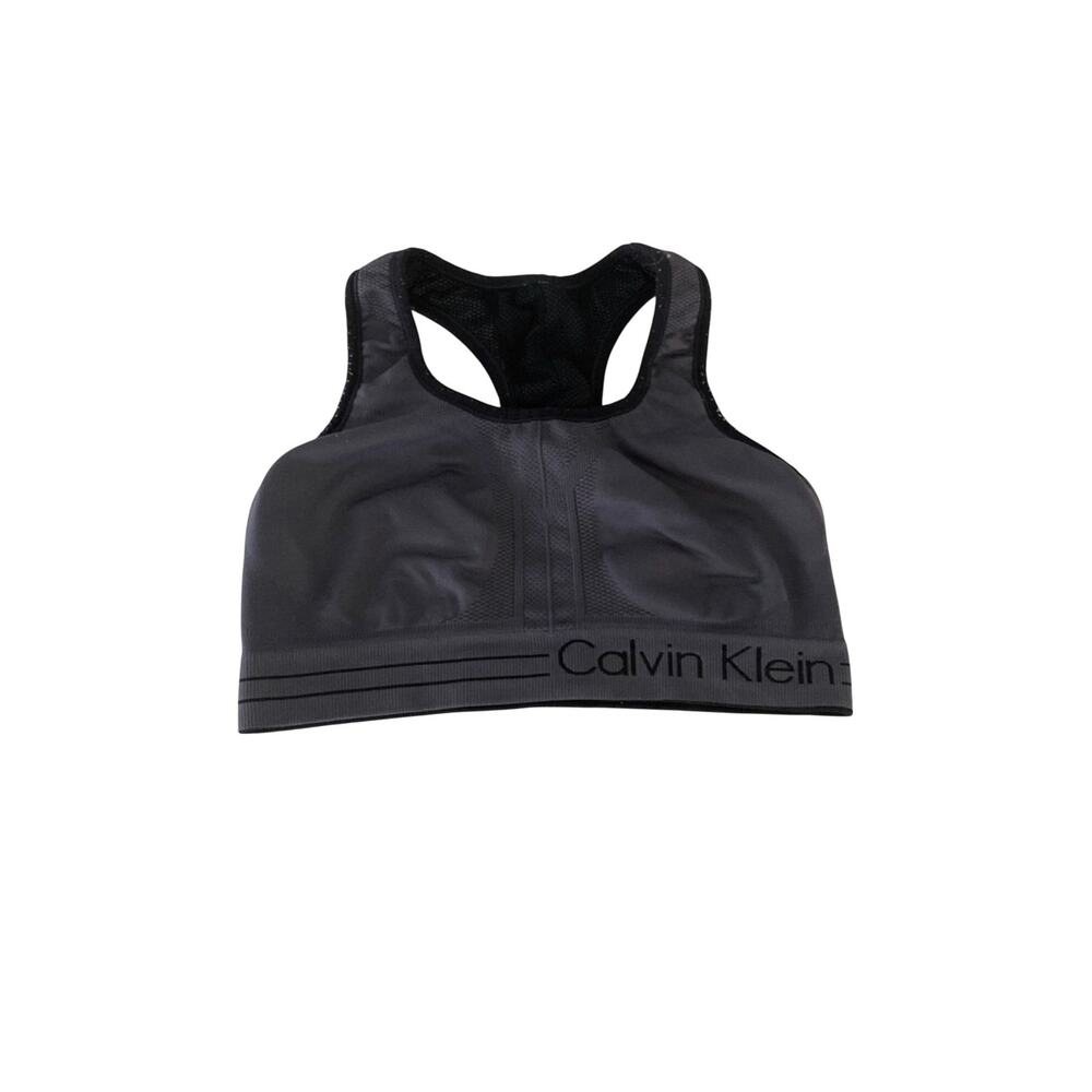 Calvin Klein Black Grey Reversible Athletic Performance Sports Bra Women's Small